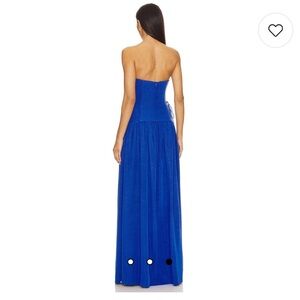Shona Joy Vento lace up strapless maxi dress in cobalt